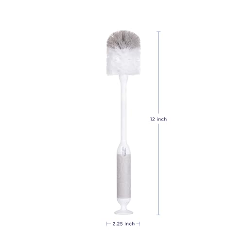 Image of Ubbi Baby Bottle Cleaning Brush Set, Gray | Includes Nipple Brush, 2-in-1 Baby Bottle Brush Set, Standing Bottle Brush, Dishwasher Safe, Baby Registry Essential