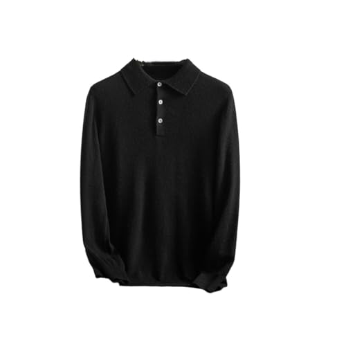 Men Cashmere Sweater Fall Winter Lapel Business Casual Warm Knit Pullovers Soft Warm Long Sleeve Jumper