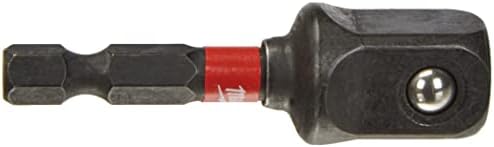 Milwaukee Shockwave 4932471827, Socket Spanner Insert, 50 mm 1/4 Inch Hex to 1/2 Inch Square, Red