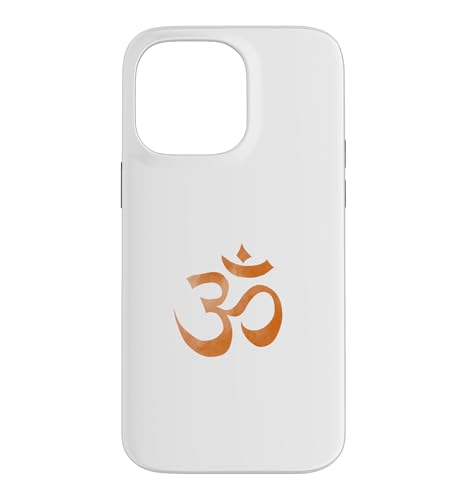 Om Print Yoga Brown Faded Ohm Mantra �V���{�� �T���X�N���b�g �I�[�� �X�}�z�P�[�X iPhone 14 Pro Max �p