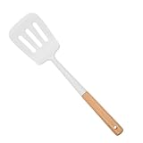 Cabilock Silikon Komfortabler Griff Küchenspatel mit Holzgriff Hitzebeständig und Kratzfrei Küche für Pfanne Pfannkuchen