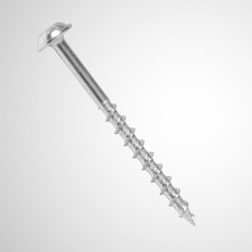 Image of POWERTEC 100 PK Pocket Hole Screws, Maxi-Loc Head, #2 Square Drive, 2 inch Coarse Thread for Pocket Hole Jig, Heavy-Duty Furniture, Workbenches, Table Legs & Framing (72265)