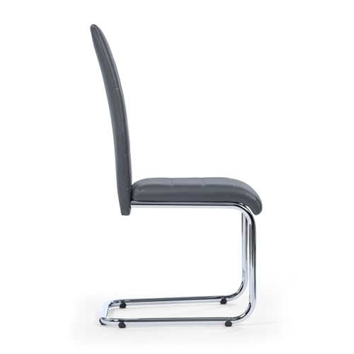 IDMarket - Lot de 4 chaises MIA Grises pour Salle à Manger