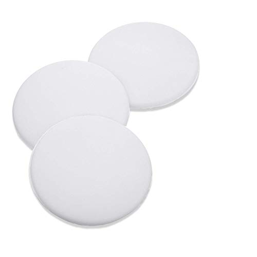 Pack of 3 Pieces Silicone Doors Knob Wall Shield, Door Handle Bumper,Self Adhesive Round Soft Rubber, Door Stopper Pads, (Large Round Style 3.15 , White) (Large 3.15 inch) (3.15inch 3Pc)