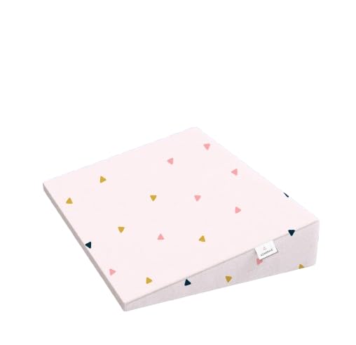 Kids Wedge Pillow for Crib & Mattress | 12° Angled Design for Acid Reflux, Colic & Vomiting Relief | Firm Support Foam with Removable & Washable Hypoallergenic Cover|19x14x3.5, Triangle Print-image-23