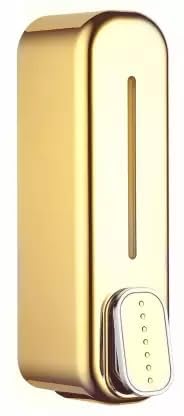 Image of Black ABS Wall Mounted Soap Dispenser: Leak-Free Hand Wash & Shampoo Bottle for Bathroom, Kitchen, Shower, Ideal Home Gadget & Organiser for Soap Dispenser in Wash Basin. (Gold)