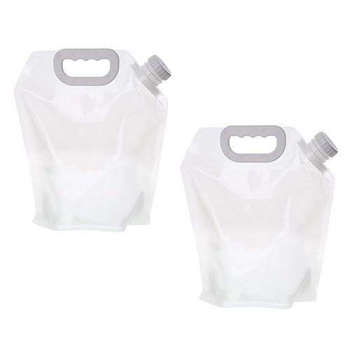 BESTonZON 1set Portable Collapsible Water Bag Outdoor Camping Hiking Storage Tank Flexible Foldable Design for Easy Carrying and Reuse for Picnics Sports and Survival Activities 2pcs