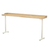 WPWSDWMX Mesa Alta Industrial de Bar con Tablero de Madera y Estructura Metálica en Forma de I, Mesas Altas con Barandilla para Comedor(160cm/63in)