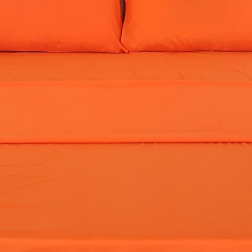 Glamptex Essentials Flat Sheet Poly Cotton Single, Double, King, Super King Flat Bed Sheet (Pillowcases, Black)