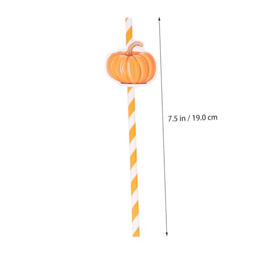 40 pitillos de papel naranja para fiesta Halloween miniatura 2