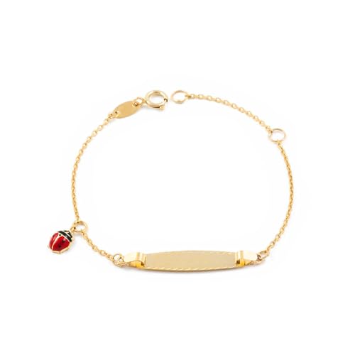 Esclava Bebe Oro Amarillo Mariquita Esmalte 9 Kilates 9k - Estuche Regalo - Certificado De Garantía Esclava Bebe Oro Amarillo Mariquita Esmalte 9 Kilates 9k - Estuche Regalo - Certificado De Garantía
