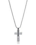 Viceroy | Collar Hombre Circonitas Negro Mate Cruz | 55 cm | 75433C01000
