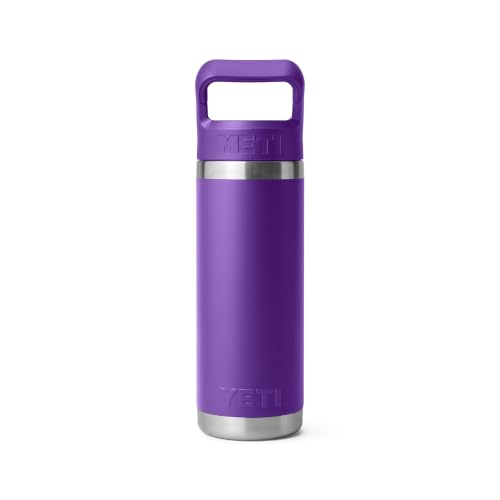 Image of YETI Rambler 18 oz Bottle, Vacuum Insulated, Stainless Steel with Color Matching Straw Cap, Pace Purple