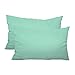 Federe cuscini letto matrimoniale cotone | 2 Pezzi - Misura 50x80cm - Con Patella Interna - Made in Italy - Verde acqua