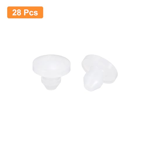 Image of uxcell 28Pcs Silicone Plugs, Rubber Round Snap in Locking Hole Plugs for 3.5mm Hole, Hole Stoppers Waterproof Hole Plug for Metal Tube, Furniture End Caps Inserts, Translucent