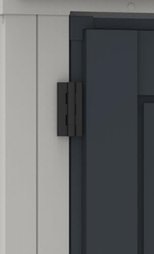 Duramax YardMate PLUS 5 x 8 (4.28 m²) Kunststoff gerätehaus mit robustem Kunststoffboden, Dachkonstruktion aus robustem Metall, feuerhemmend und wartungsfrei, Dunkelgrau und Adobe
