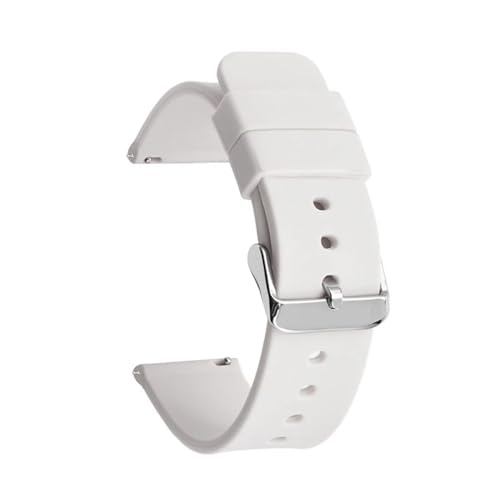 MEVMEVGNLN Fit For Samsung For Galaxy Watch 6 5 4 �Ή��V���R���X�g���b�v�AFit For Huawei GT 2 3 �Ή��N�C�b�N�����[�X���o�[�X�}�[�g�E�H�b�`�o���h(White S,22mm)