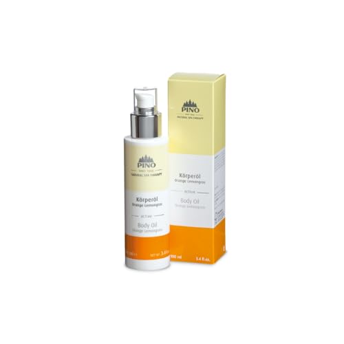 PINO Körperöl Orange Lemongras – naturreines Pflegeöl aus Orangen- & Lemongrasöl – feuchtigkeitsspendend & glättend – für Massage & tägliche Pflege – pflanzlich & Made in Germany (100 ml) (1 x 100 ml)