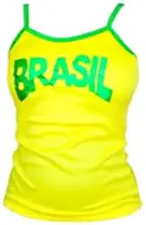 Camisa Regata Feminina - Brasil Bandeira Copa do Mundo Futebol - Marca JTL®