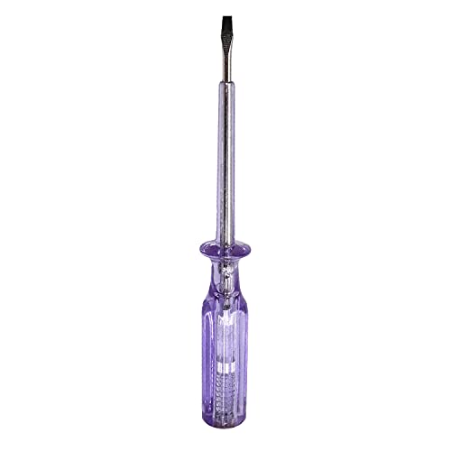Fielect Voltage Tester Voltage Detector Pen Circuit Tester Tool Flat-Blade Slotted Screwdriver Test Pen JRDB-936 AC/DC 100-500V Purple Clear 1pcs