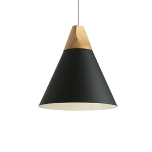 Suspension élégante en bois de 24,9 cm lustre conique métal haut de gamme