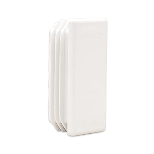 Image of Flyshop 8 PCS Tube Chair Glide Rectangle Tubing End Cap White Plastic Plug Pipe Inserts 30 x 60 mm, 1-3 /16 inch x 2-3 /8 inch