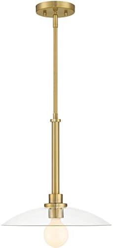 DESIGNERS FOUNTAIN Litto Pendant Light, 14 Inch Hanging Ceiling Fixture for Kitchen Island and Dining Room, Brushed Gold, D294M-14P-BG
