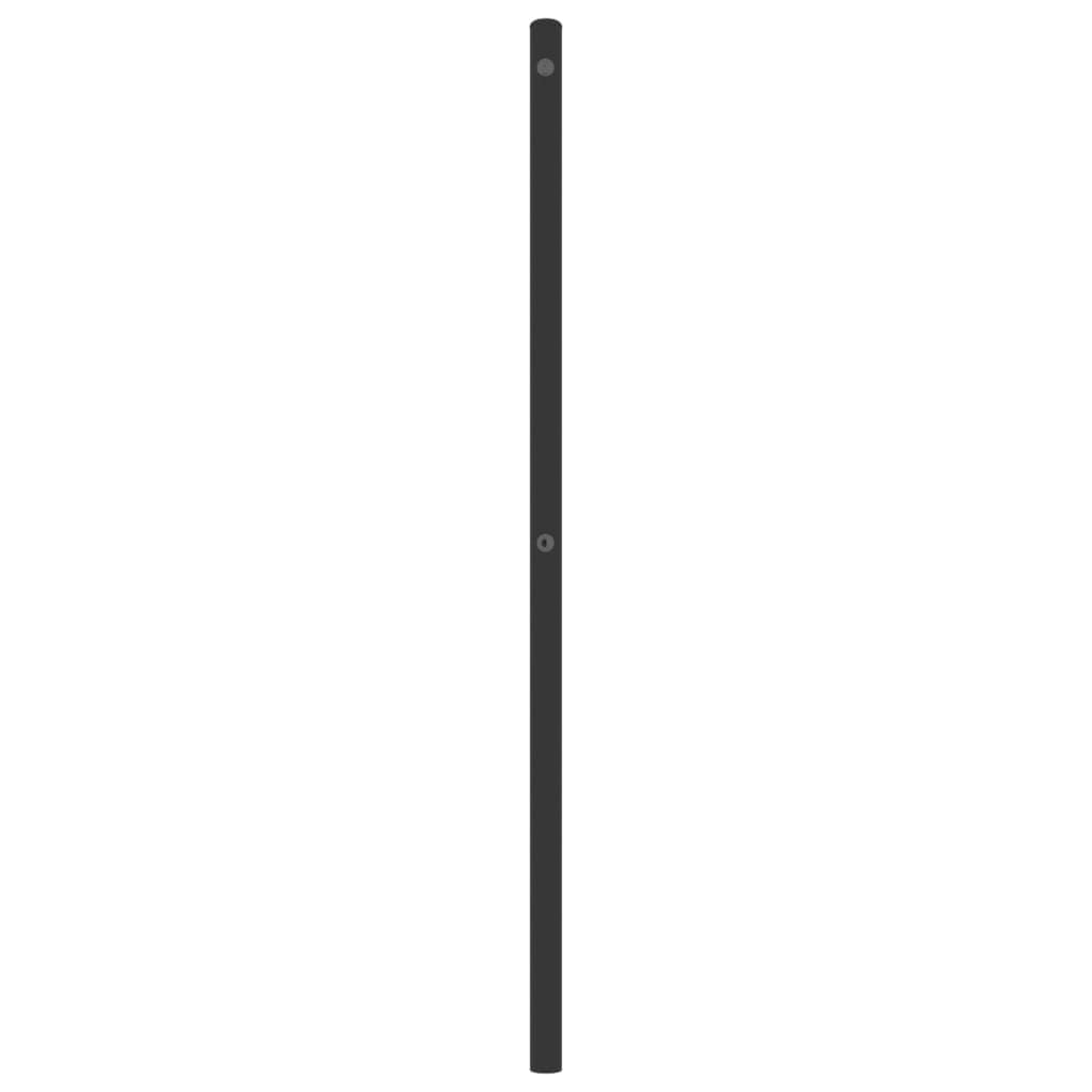 Testiera in metallo nero, 193 cm, in acciaio verniciato a polvere, robusta, stabile, per camera da letto, design classico, montaggio a parete