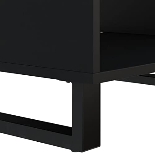 Table basse bois massif recyclé 60 cm table d'appoint industrielle avec rangement - 7