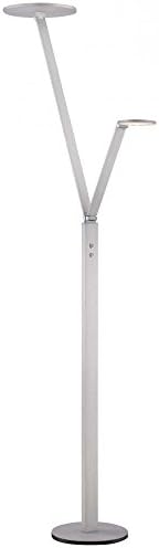 George Kovacs P305-3-654-L George`S Reading Room LED Floor Lamp, Chiseled Nickel