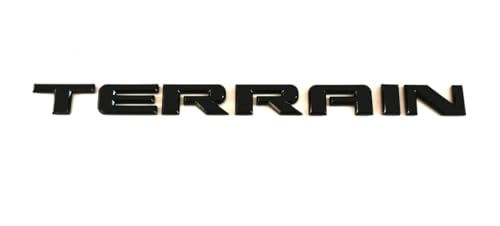 Image of 1x Replacement for 2010-2015 Terrain Front Door or Rear Liftgate Nameplate Logo Emblem Letter Badges (Black), EI-SilveCutom#2