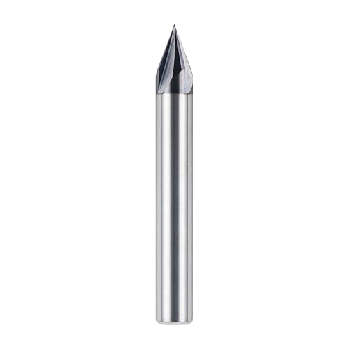 SpeTool 45 Degree V Groove Router Bit 1/4 Inch Shank, 4-Flute TiAIN Coated Solid Carbide V Bits for CNC Engraving and Chamfering Lettering
