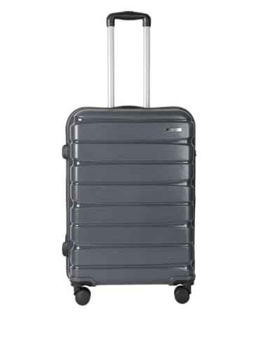 Image of TEAKWOOD LEATHERS Unisex 8 Wheels Trolley Bag, Hard Cabin with Zipper Closure, Adjustable Push Button & Cross Side Strap, Lock System 360 Degree (65 CM, Dark Grey)