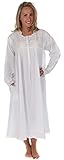 The 1 for U Henrietta 100% Cotton Victorian Nightgown with Pockets 7 Sizes (XXL / 2X, White)