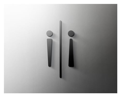 Plaque de porte de toilettes en acrylique or 11x16cm pour restaurant et bureau