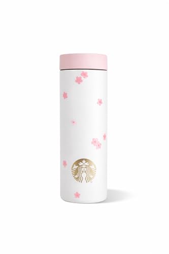 Starbucks Cherry Blossom 2026 Stainless Steel Tumbler 16 oz Insulated Reusable Travel Mug with Pink Sakura Design & Screw Lid