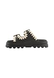 Sandali Bassi Eva - Sandalias de una pieza color negro, Negro/Blanco, 39.5 EU
