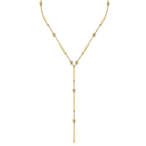 Mchic Lariat Necklace for Women: Dainty Long Drop Formal Necklaces 18K Gold Filled Bar Chain...