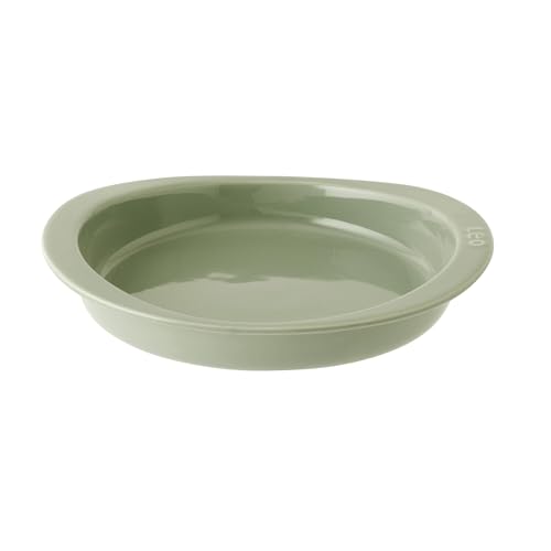 BergHOFF Balance Stone Baking Dish 9.6'x 9.4' x 2', 1.27qt., Round, For Chicken/Apple/Pumpkin Pie, Wide Handle, Non-porous Ceramic Bakeware, Even Bake, Oven Safe Up To 464°F, Sage