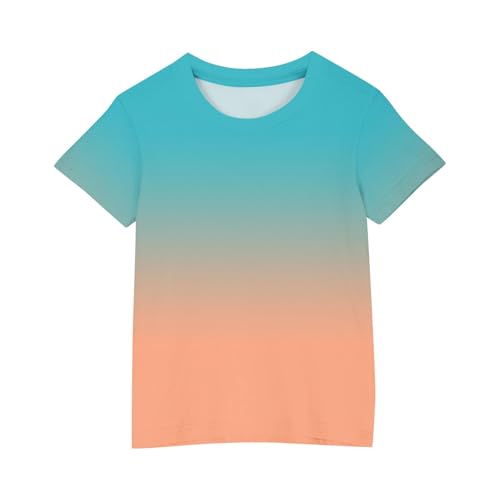 Cute Summer Tops for Girls Gradient Short Sleeve Shirts Loose Fit Basic Tees Casual Round Neck Tops Trendy Y2k Blouse2