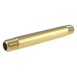 SDTC Tech Brass Pipe Fitting Long Nipple, 1/4 NPT Male x 1/4 NPT Male Thread...