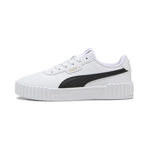 PUMA Tenis Carina 3.0 para mujer, Puma White-puma Black-puma Gold, 38 EU