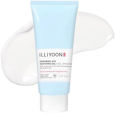 Illiyoon Ceramide Ato Soothing Gel - Vegan Facial Moisturizer for All Skin types, 5.9 Fl Oz (175ml)
