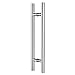 TOGU TG-6012 24 inches Solid Standoffs Heavy-Duty Commercial Grade-304 Stainless Steel Push Pull Door Handle/Barn Door Pull Handle/Glass Pulls, Mirror Polished Chrome Finish