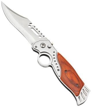 PINBO Stainless Steel Utility Knife with Wooden Handle, Multipurpose Kitchen and Office Cutting Tool for Fruit, Vegetable, Craft, Packaging, Portable (Pack of 1) (Wood)-image-13