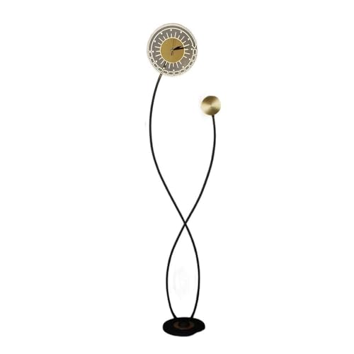 Lampada da terra moderna a LED con orologio, elegante luce laterale per soggiorno, divano e camera da letto, lampada da comodino di design 2023 per atmosfera e decorazione domestica