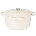 ProCook - Cocotte Ronde avec couvercle - Faitout Bas - 28 cm / 7,3L - Blanc Crème - fonte émaillée - Compatible avec Toutes Sources de Chaleur (Induction Incluse)