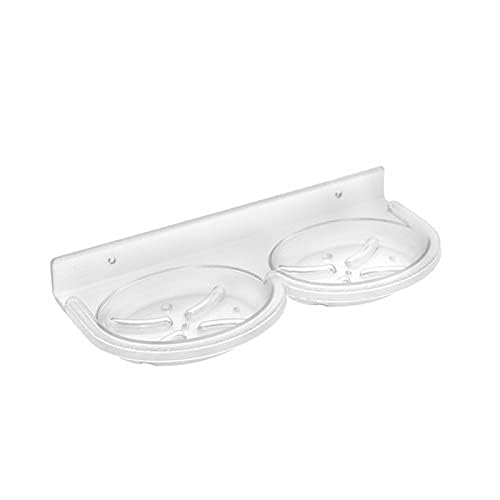 Image of Transparent Oval Wall Mount Soap Dish Holder (9in x3.5in x1.5in) | Bathroom Soap Stand & Holder | Durable, Rust-Free, Stylish Wall Mounted Bathroom & Kitchen Accessory (Pack of 1)