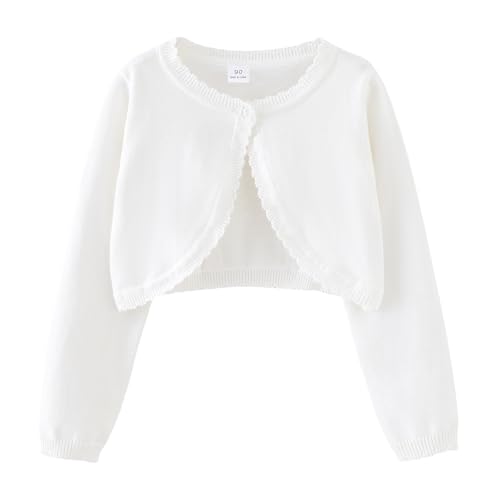 Girls Long Sleeve Bolero Cardigan Kids Cropped Shrug Knit Sweaters 1-14 Years