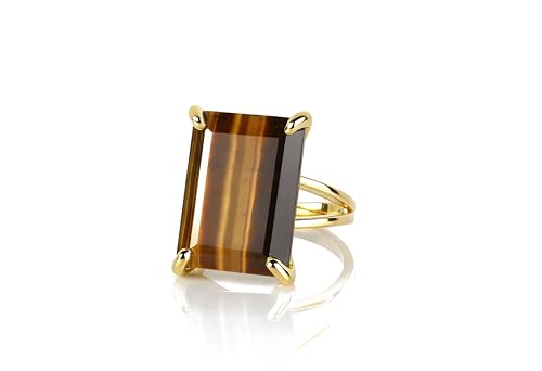Bague oeil de tigre en or 14k faite main | Bijou d'exception
